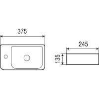Подвесная раковина WeltWasser WW AISBACH 375х245х135 10100 L 10000004590