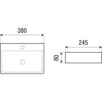 Подвесная раковина WeltWasser WW AISBACH 5075 380х245х80 10000003881