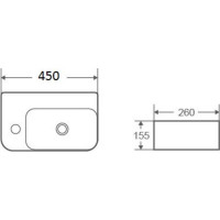 Подвесная раковина WeltWasser WW AISBACH 5117 L 450х260х155 10000003970