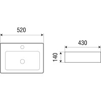 Подвесная раковина WeltWasser WW AISBACH 5030 520х430х140 10000003880