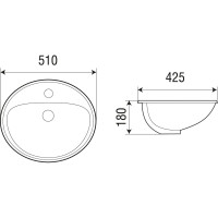 Врезная раковина WeltWasser WW DEILBACH 6001 510х425х180 10000004604