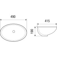 Врезная раковина WeltWasser WW DEILBACH 6021 490х415х190 10000003897