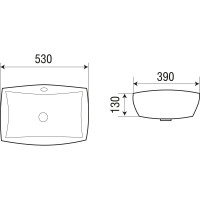 Врезная раковина WeltWasser WW DEILBACH 6076 530х390х130 10000004601