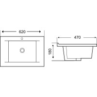 Врезная раковина WeltWasser WW DEILBACH 7505- 60 620х470х180 10000004625