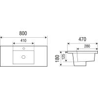 Врезная раковина WeltWasser WW DEILBACH 7505- 80 800х470х180 10000004629