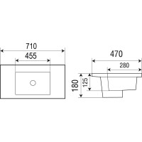 Врезная раковина WeltWasser WW DEILBACH 7506- 70 710х465х180 10000003901