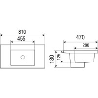 Врезная раковина WeltWasser WW DEILBACH 7506- 80 MT- BL матовая черная 810х470х180 10000005566