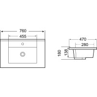 Врезная раковина WeltWasser WW DEILBACH 7506- 75 MT- BL матовая черная 760х470х180 10000005565