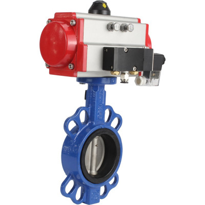 Затвор DN.ru WCB-316L-EPDM Ду125 Ру16 с пневмоприводом, пневмораспределителем D050-01949