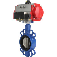 Затвор DN.ru WCB-316L-NBR Ду300 Ру16 с пневмоприводом, пневмораспределителем D050-02184