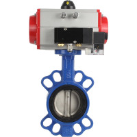 Затвор DN.ru WCB-316L-NBR Ду300 Ру16 с пневмоприводом, пневмораспределителем D050-02184