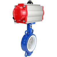 Затвор DN.ru WCB-316L-PTFE Ду65 Ру16 с пневмоприводом, пневмораспределителем D050-02404