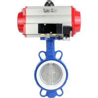 Затвор DN.ru WCB-316L-PTFE Ду65 Ру16 с пневмоприводом, пневмораспределителем D050-02404