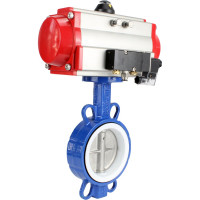 Затвор DN.ru WCB-316L-PTFE Ду65 Ру16 с пневмоприводом, пневмораспределителем D050-02404