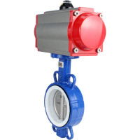 Затвор DN.ru WCB-316L-PTFE Ду65 Ру16 с пневмоприводом, пневмораспределителем D050-02404