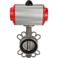 Затвор DN.ru 316L-316L-NBR Ду50 Ру16 с пневмоприводом, пневмораспределителем D050-01548