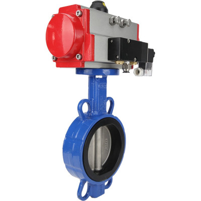 Затвор DN.ru WCB-316L-EPDM Ду50 Ру16 с пневмоприводом, пневмораспределителем D050-02052