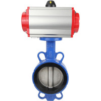 Затвор DN.ru WCB-316L-EPDM Ду65 Ру16 с пневмоприводом, пневмораспределителем D050-02071