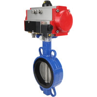 Затвор DN.ru WCB-316L-EPDM Ду65 Ру16 с пневмоприводом, пневмораспределителем D050-02071