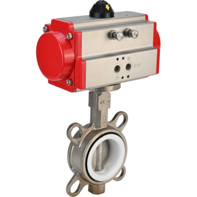 Затвор DN.ru 316L-316L-PTFE Ду200 Ру16 с пневмоприводом D050-01645