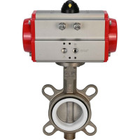 Затвор DN.ru 316L-316L-PTFE Ду200 Ру16 с пневмоприводом D050-01645
