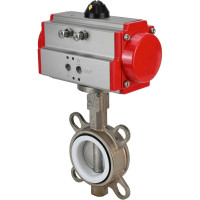 Затвор DN.ru 316L-316L-PTFE Ду200 Ру16 с пневмоприводом D050-01645