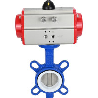 Затвор DN.ru WCB-316L-PTFE Ду65 Ру16 с пневмоприводом D050-02402