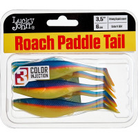 Съедобные искусственные виброхвосты LUCKY JOHN LJ Pro Series ROACH PADDLE TAIL 3.5in, цвет G04, 6шт. 140180-G04