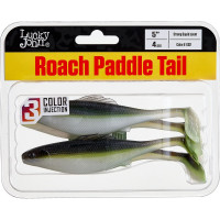 Съедобные искусственные виброхвосты LUCKY JOHN LJ Pro Series ROACH PADDLE TAIL 5.0in, цвет G02, 4шт. 140181-G02
