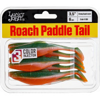 Съедобные искусственные виброхвосты LUCKY JOHN LJ Pro Series ROACH PADDLE TAIL 3.5in, цвет G06, 6шт. 140180-G06
