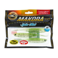 Виброхвосты LUCKY JOHN LJ 3D Series MAKORA SPLIT TAIL 5.0in, цвет 006, 4шт. 140411-006