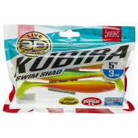 Виброхвосты LUCKY JOHN LJ 3D Series KUBIRA SWIM SHAD 5,0in, цвет PG02, 3шт. 140420-PG02
