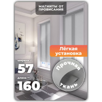 Однотонная рулонная штора DDA серая 57х170 см 66994