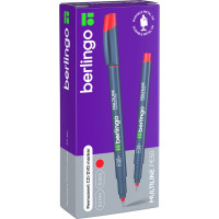 Маркер перманентный для CD/DVD Berlingo "Multiline PE50", красный, 0,5мм, 12 шт. PM6432