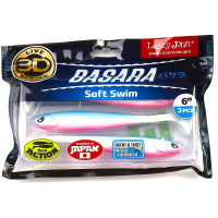 Виброхвосты LUCKY JOHN LJ 3D Series BASARA SOFT SWIM 6.0in, цвет PG05, 3шт. 140405-PG05