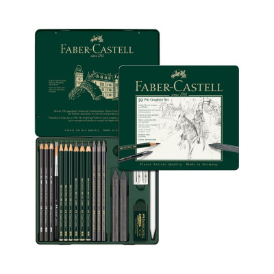 Набор чернографитных карандашей Faber-Castell Pitt Graphite 19 предметов 112973