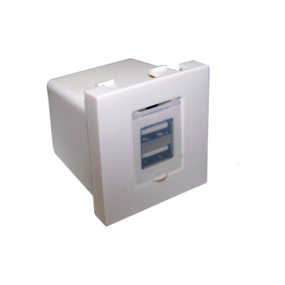 LANMASTER Модуль USB-зарядки, 2 порта, 5V / 2.4A, 45x45, белый LAN-EZ45x45-2xUSB-WH