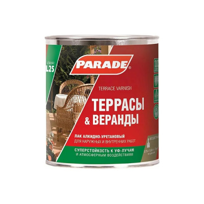 Алкидно-уретановый лак PARADE L25 Террасы & Веранды 90003467425