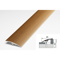 Порог разноуровневый алюминиевый (41 мм; 0.9 м; декоративный; орех) Лука 00000002352