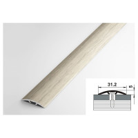Порог прямой скрытый алюминиевый (31.2 мм; 0.9 м; декоративный; клен беленый) Лука 00000003130