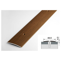 Порог прямой алюминиевый (44.5 мм; 0.9 м; декоративный; дуб темный) Лука 00000001406