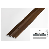 Порог прямой алюминиевый (37 мм; 0.9 м; декоративный; венге) Лука 00000001389