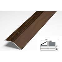 Порог разноуровневый алюминиевый (45 мм; 0.9 м; декоративный; венге) Лука 00000001908