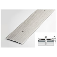 Порог прямой алюминиевый (60 мм; 0.9 м; декоративный; дуб Арктик) Лука УТ000001344
