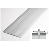 Порог прямой алюминиевый (78 мм; 0.9 м; анодированный; серебро) Лука УТ000002201