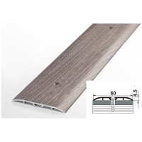 Порог прямой алюминиевый (60 мм; 0.9 м; декоративный; дуб дымчатый) Лука УТ000023077