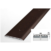 Порог прямой алюминиевый (60 мм; 0.9 м; декоративный; дуб венге) Лука УТ000012540