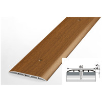 Порог прямой алюминиевый (60 мм; 0.9 м; декоративный; орех) Лука УТ000012534