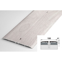 Порог прямой алюминиевый (100 мм; 0.9 м; декоративный; ясень белый) Лука УТ000024679