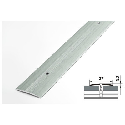 Порог прямой алюминиевый (37 мм; 0.9 м; декоративный; ольха серая) Лука УТ000026073